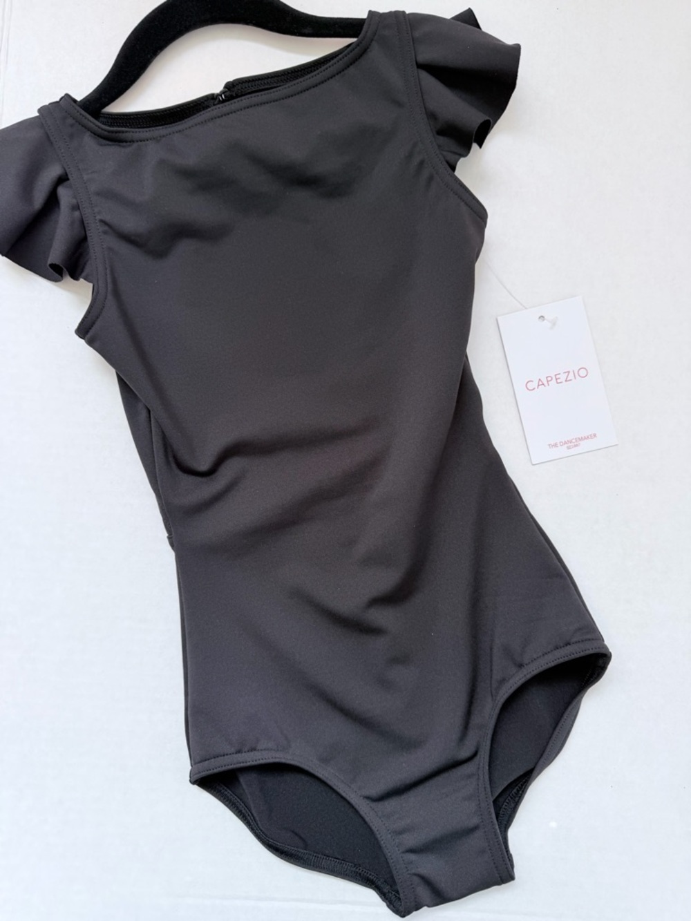 Capezio Girls' Black Flutter-Sleeve One-Piece Cupid Leotard